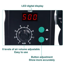 Load image into Gallery viewer, YIHUA 858D AC 220V LED Display Adjustable Temperature Hot Air Gun, 858D