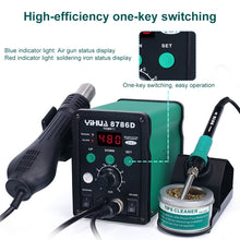 Load image into Gallery viewer, YIHUA 8786D 2 in 1 AC 220V LED Display Adjustable Temperature Hot Air Gun + Solder Station &amp; Soldering Iron, 8786D