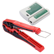 Load image into Gallery viewer, WLXY 4 in 1 Portable Crimping Stripper Punch Down  Wire Line Detector Ethernet Network Cable Tester Tools Kits, 4 in 1