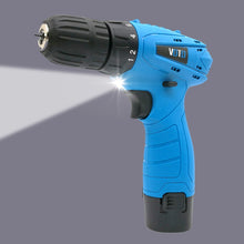 Load image into Gallery viewer, VOTO 12V Stepless Speed Regulation Rechargeable Hand Drill Set Electric Drill Power Tools with LED Light, AC 220V, US Plug, Random Color Delivery, 12V Single Speed Plastic Box Package