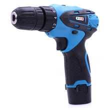 Load image into Gallery viewer, VOTO 12V Stepless Speed Regulation Rechargeable Hand Drill Set Electric Drill Power Tools with LED Light, AC 220V, US Plug, Random Color Delivery, 12V Dual Speed Paper Box Package