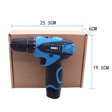 Load image into Gallery viewer, VOTO 12V Stepless Speed Regulation Rechargeable Hand Drill Set Electric Drill Power Tools with LED Light, AC 220V, US Plug, Random Color Delivery, 12V Dual Speed Paper Box Package