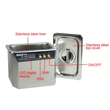 Load image into Gallery viewer, BAKU BK-3550 35W / 50W Adjustable 0.8L LCD Display Ultrasonic Cleaner, AC 220V, EU Plug, BK-3550 35W / 50W 0.8L 220V