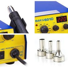 Load image into Gallery viewer, BAKU BK-601D AC 110V LED Display 2 in 1 Hot Air Gun Soldering Iron Soldering Station, BK-601D AC 110V