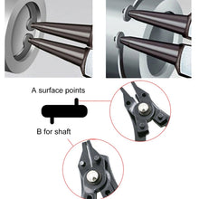 Load image into Gallery viewer, 4 in 1 Pliers 10-15mm Snap Ring Circlip Plier Combination Retaining Clip 45-180 Degree, 4 in 1