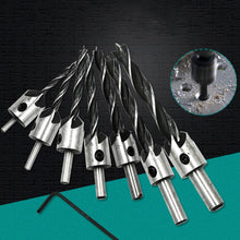Load image into Gallery viewer, 7 in 1 Woodworking Countersink Chamfer Three-Pointed High-Speed Steel Drill Bits Set, 3-10mm, 7 PCS/Set