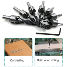 Load image into Gallery viewer, 7 in 1 Woodworking Countersink Chamfer Three-Pointed High-Speed Steel Drill Bits Set, 3-10mm, 7 PCS/Set