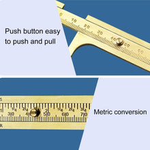 Load image into Gallery viewer, Portable Mini Brass Sliding 100mm Gauge Vernier Bead Jewelry Measuring Caliper, 100mm