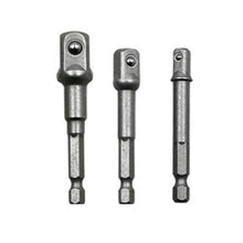 Load image into Gallery viewer, 3 PCS/Set Socket Bit Extension Bar Hex Shank Adapter Drill Nut Driver Power Drill Bit(1/4, 3/8, 1/2 inch), Length:65-73mm, 3 PCS/Set Length:65-73mm