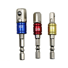 Load image into Gallery viewer, 3 PCS/Set Socket Bit Extension Bar Hex Shank Adapter Drill Nut Driver Power Drill Bit(1/4, 3/8, 1/2 inch), Length:65-73mm, 3 PCS Length:65-73mm