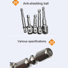 Load image into Gallery viewer, 3 PCS/Set Socket Bit Extension Bar Hex Shank Adapter Drill Nut Driver Power Drill Bit(1/4, 3/8, 1/2 inch), Length:65-73mm, 3 PCS Length:65-73mm