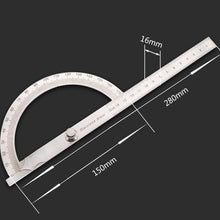 Load image into Gallery viewer, 0-180 Degree Stainless Steel Protractor Angle Finder with 0-150mm Arm Measuring Ruler Tool, 0-150mm Ruler