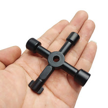 Load image into Gallery viewer, 4 in 1 Multifunctional Cross Key Wrench with Circle Triangle Square Shape, 4 in 1 Black, 4 in 1 Silver