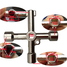 Load image into Gallery viewer, 4 in 1 Multifunctional Cross Key Wrench with Circle Triangle Square Shape, 4 in 1 Silver, 4 in 1 Black