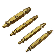 Load image into Gallery viewer, 4 in 1 Screw Extractor Drill Bits Tool Broken Bolt Remover(1#, 2#, 3#, 4#), with Plastic Case, Gold s2, Gold 4341, 4341, s2