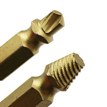 Load image into Gallery viewer, 4 in 1 Screw Extractor Drill Bits Tool Broken Bolt Remover(1#, 2#, 3#, 4#), with Plastic Case, Gold s2, Gold 4341, 4341, s2