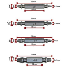 Load image into Gallery viewer, 4 in 1 Screw Extractor Drill Bits Tool Broken Bolt Remover(1#, 2#, 3#, 4#), with Plastic Case, s2, Gold s2, Gold 4341, 4341