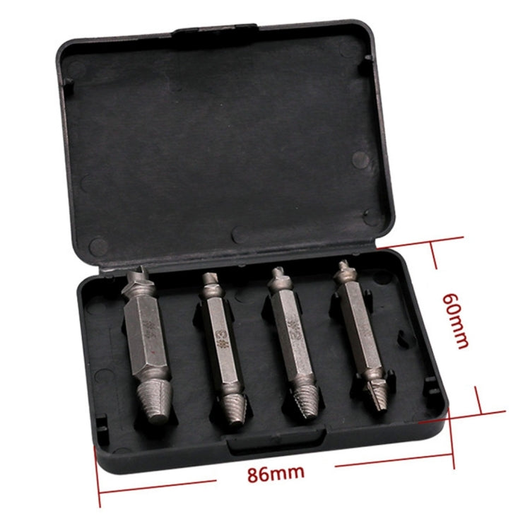 4 in 1 Screw Extractor Drill Bits Tool Broken Bolt Remover(1#, 2#, 3#, 4#), with Plastic Case, s2, Gold s2, Gold 4341, 4341