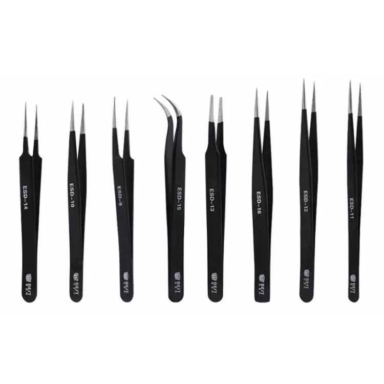 BEST BST-12 Precision Anti-static ESD Stainless Steel Tweezers