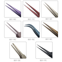 Load image into Gallery viewer, BEST BST-17C  Newest  Extra Long  Precision Stainless Steel Eyelash Extension Volume Tweezers, BST-17C