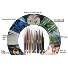 Load image into Gallery viewer, BEST BST-17C  Newest  Extra Long  Precision Stainless Steel Eyelash Extension Volume Tweezers, BST-17C