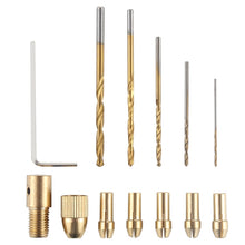 Load image into Gallery viewer, WLXY WL-DIY001 Mini DIY Brass Electric Drill Chucks Drill Bits Set, WL-DIY001 12 Set
