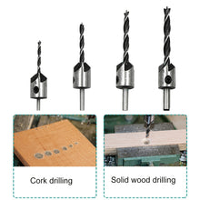Load image into Gallery viewer, 4 in 1 Woodworking Countersink Chamfer Three-Pointed High-Speed Steel Drill Bits Set, 3-6mm, 4 PCS/Set