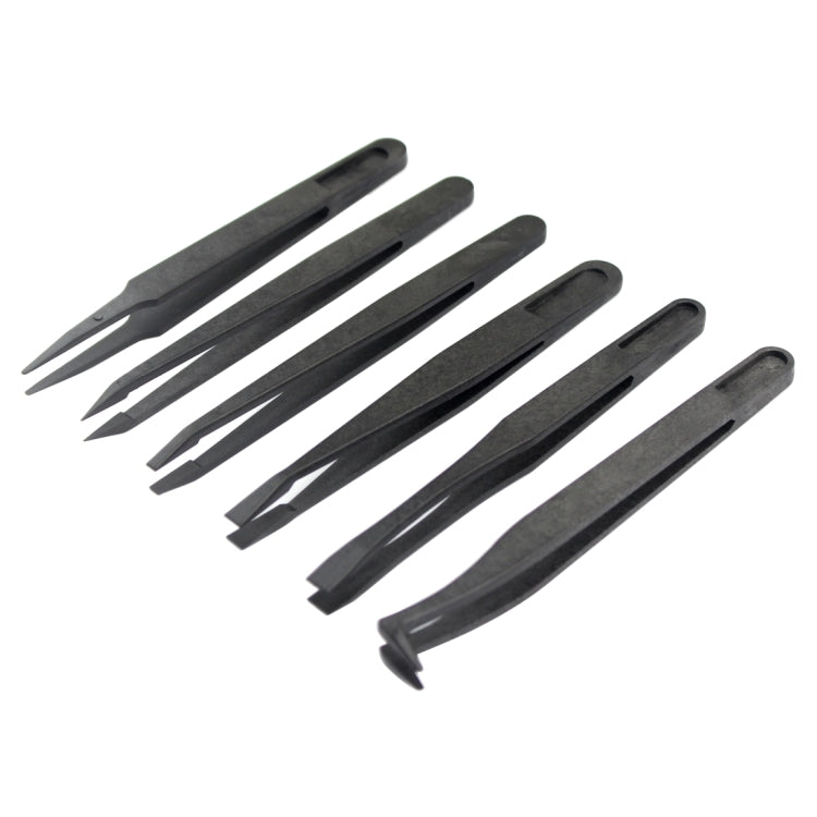 JF-S6in1 6 in 1 Anti-static Carbon Fiber Straight and Curved Tip Tweezers