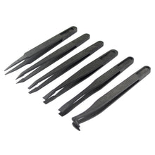 Load image into Gallery viewer, JF-S6in1 6 in 1 Anti-static Carbon Fiber Straight and Curved Tip Tweezers