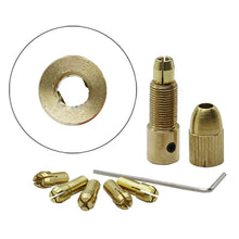 Load image into Gallery viewer, 7 PCS/Set Brass 0.5-3mm Small Electric Drill Bit Collet Micro Twist 5.05mm Drill Chuck Set with Wrench, 5.05mm