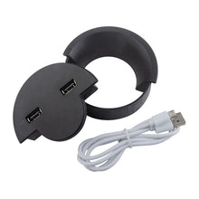 Load image into Gallery viewer, 60mm Desktop Outlet USB Cable Wire Hole Cover Round Winder Holder