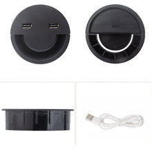 Load image into Gallery viewer, 60mm Desktop Outlet USB Cable Wire Hole Cover Round Winder Holder