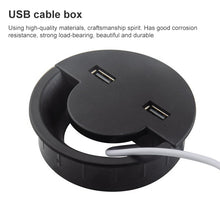 Load image into Gallery viewer, 60mm Desktop Outlet USB Cable Wire Hole Cover Round Winder Holder