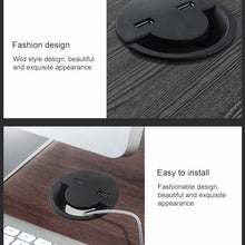 Load image into Gallery viewer, 60mm Desktop Outlet USB Cable Wire Hole Cover Round Winder Holder