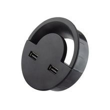 Load image into Gallery viewer, 80mm Desktop Outlet USB Cable Wire Hole Cover Round Winder Holder