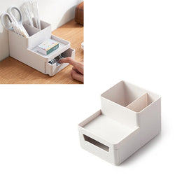 Desk-top Removable Pen Holder Stationery Box Assembly File Storage Box, 0115-2 (Grey White)