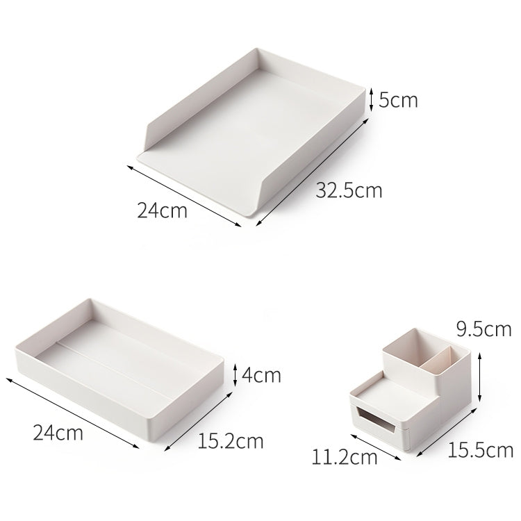 Desktop Removable Assembled Small File Storage Box, 0115-3 (Grey White), 0115-3 (Blue Green)