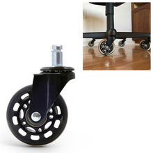 Load image into Gallery viewer, 2.5 inch PU Black Transparent Wheel Suitable for Office Chair 11x22mm Mute Screw Universal Wheel, 2.5 inch Wheel