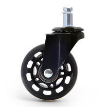 Load image into Gallery viewer, 2.5 inch PU Black Transparent Wheel Suitable for Office Chair 11x22mm Mute Screw Universal Wheel, 2.5 inch Wheel