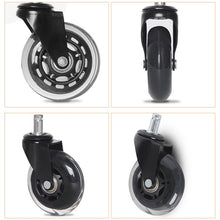 Load image into Gallery viewer, 2.5 inch PU Black Transparent Wheel Suitable for Office Chair 11x22mm Mute Screw Universal Wheel, 2.5 inch Wheel