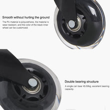 Load image into Gallery viewer, 2.5 inch PU Black Transparent Wheel Suitable for Office Chair 11x22mm Mute Screw Universal Wheel, 2.5 inch Wheel