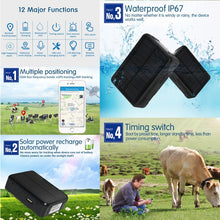 Load image into Gallery viewer, RF-V34 Sheep Cow Cattle Livestock IP67 Waterproof Solar GSM GPS WiFi Tracking without Fixed Bottom Plate, Support Voice Monitoring &amp; Anti-remove Alarm &amp; SOS, GPS WiFi Tracking