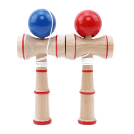 Classic Wooden Skill Toy Kendama with Extra String, Size: 13.5 x 5.5cm