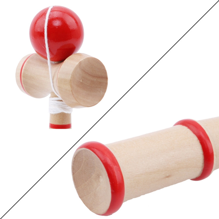Classic Wooden Skill Toy Kendama with Extra String, Size: 13.5 x 5.5cm