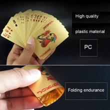 Load image into Gallery viewer, Creative Frosted Back Texture Plastic From Vegas to Macau Playing Cards Texas Poker with Wooden Gift Box, Golden Dollar Wooden Gift Box, Golden Tattice Gift Box