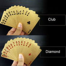 Load image into Gallery viewer, Creative Frosted Back Texture Plastic From Vegas to Macau Playing Cards Texas Poker with Wooden Gift Box, Golden Dollar Wooden Gift Box, Golden Tattice Gift Box