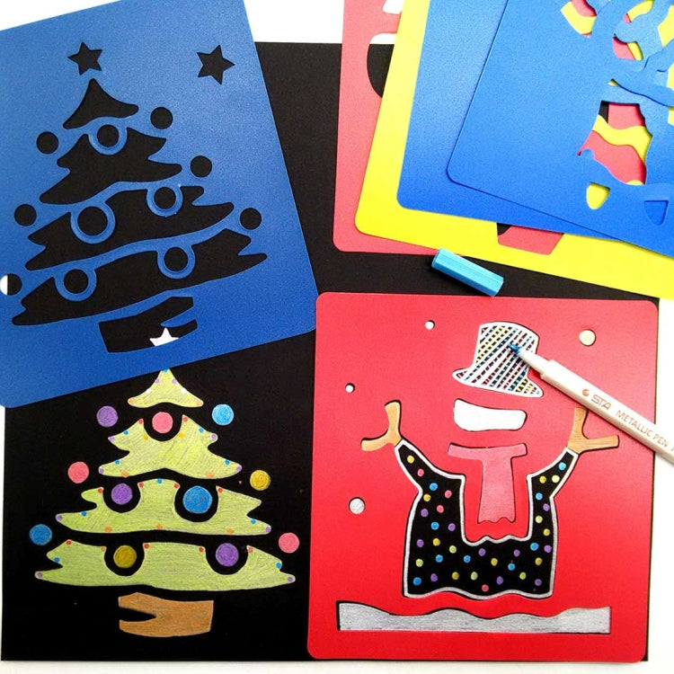 2 Sets (6 PCS / Set ) Children Plastic Painting Drawing Template Stencil Kids Toy, Random Style Delivery