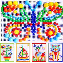 Load image into Gallery viewer, 296 in 1 / Set Early Childhood Educational Creative DIY Desktop Mushroom Nail Puzzle Game Toy