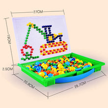 Load image into Gallery viewer, 296 in 1 / Set Early Childhood Educational Creative DIY Desktop Mushroom Nail Puzzle Game Toy