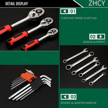 Load image into Gallery viewer, 121 In 1 Multi-function Car Repair Combination Toolbox Ratchet Wrench Set, 121 In 1
